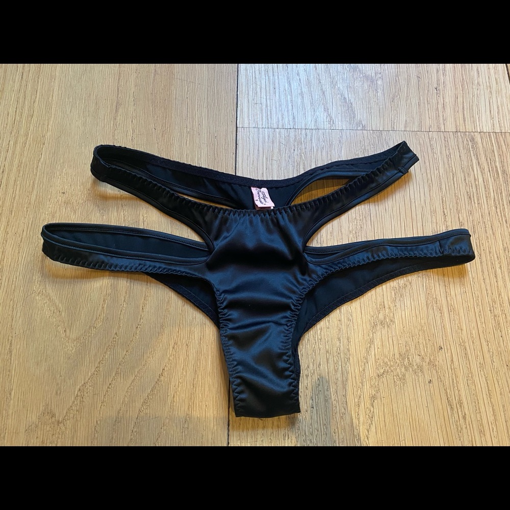 Agent Provocateur Black Silk Open Cut Brief